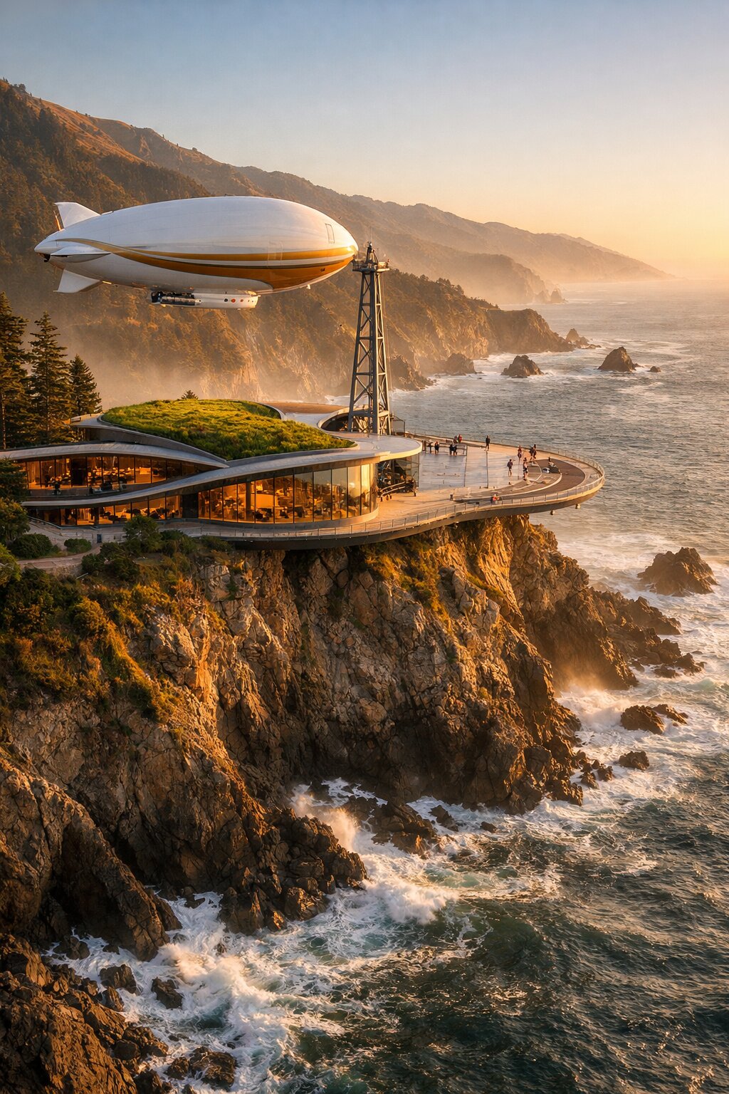 Airship terminal on the dramatic Big Sur coastline